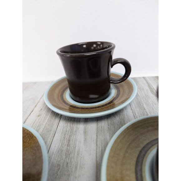 Vintage Stoneware Franciscan Tea Coffee Cups & Saucers Set Of 3 - Picture 5 of 14